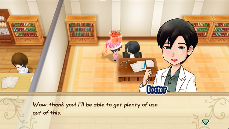 The farmer offers a gift to Doctor / Story of Seasons: FoMT