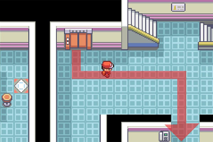 Head south through the doorway. / Pokémon FireRed and LeafGreen