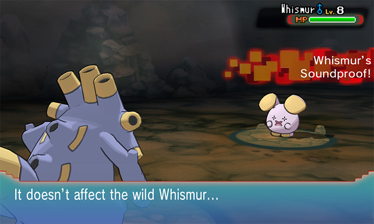 Whismur’s Soundproof makes it immune to Sound-Based Moves / Pokémon Omega Ruby and Alpha Sapphire