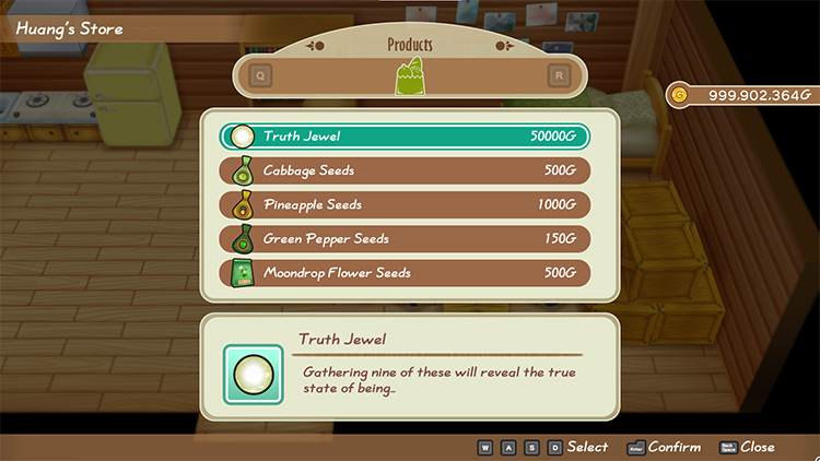 Interface of Huang’s shop / Story of Seasons: FoMT