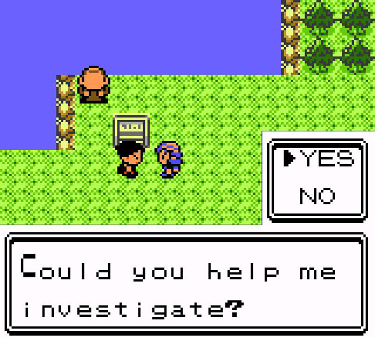 Lance asks you to help him investigate. / Pokémon Crystal