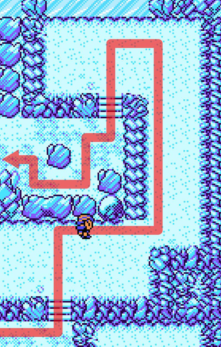 The winding road through the Ice Path. / Pokémon Crystal