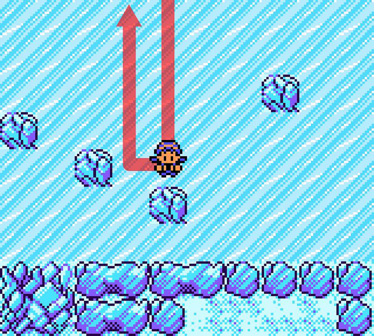 Ice floor puzzle #4. / Pokémon Crystal