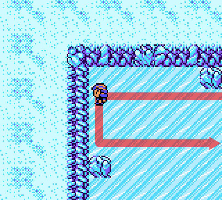 Ice floor puzzle #6. / Pokémon Crystal