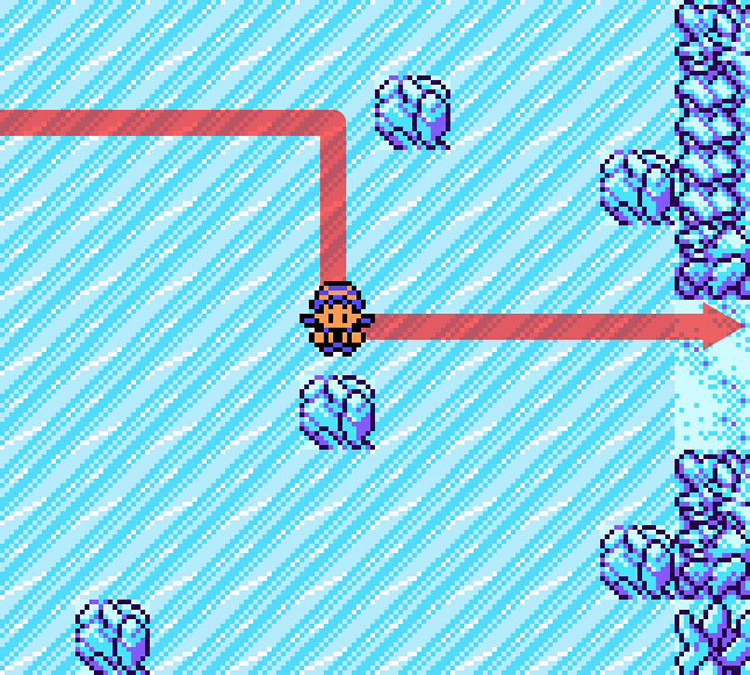 Ice floor puzzle #7. / Pokémon Crystal