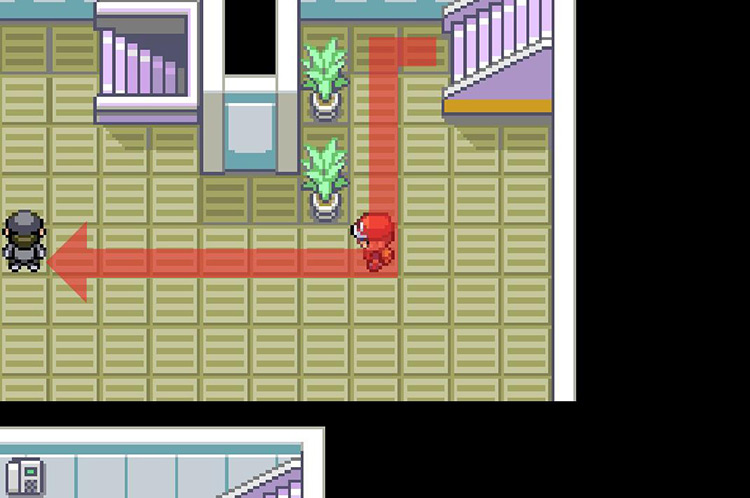 Head west on B2F in the Game Corner. / Pokémon FireRed and LeafGreen