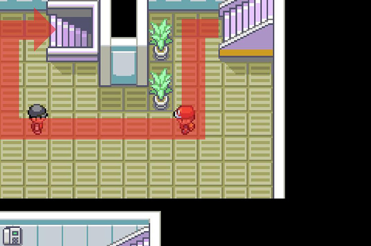 Take the next set of stairs to the 3rd floor. / Pokémon FireRed and LeafGreen