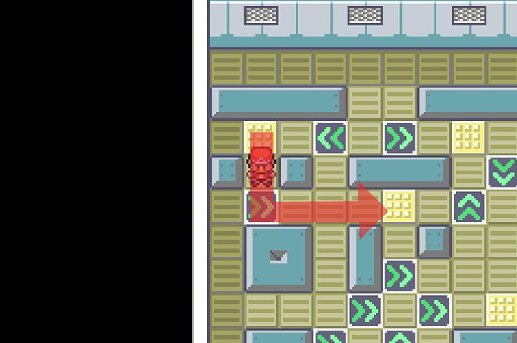 Take the arrow tile pointing east. / Pokémon FireRed and LeafGreen