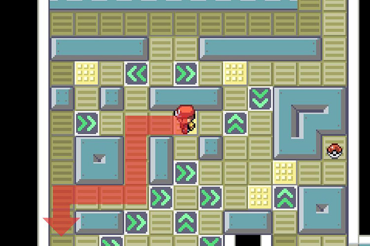 Walk south through the maze. / Pokémon FireRed and LeafGreen