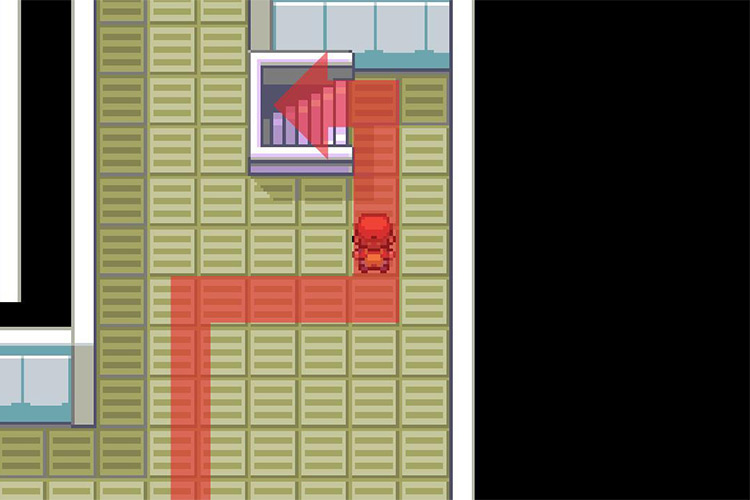 Take these stairs to the 4th floor. / Pokémon FireRed and LeafGreen