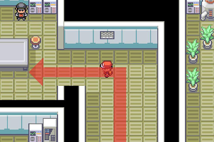 Follow the path into the back room in B4F. / Pokémon FireRed and LeafGreen