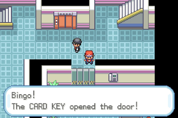 Use the Card Key to access this room. / Pokémon FireRed and LeafGreen
