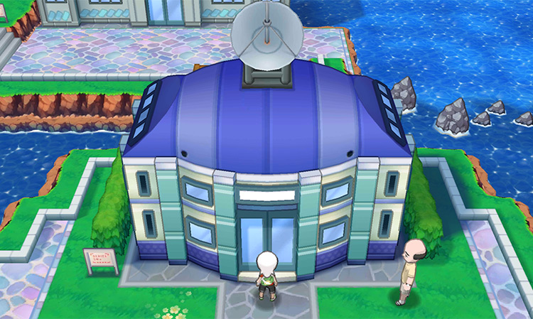 Outside the Oceanic Museum in Slateport City. / Pokémon Omega Ruby and Alpha Sapphire
