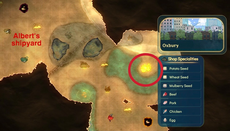 Oxbury island location / Spiritfarer