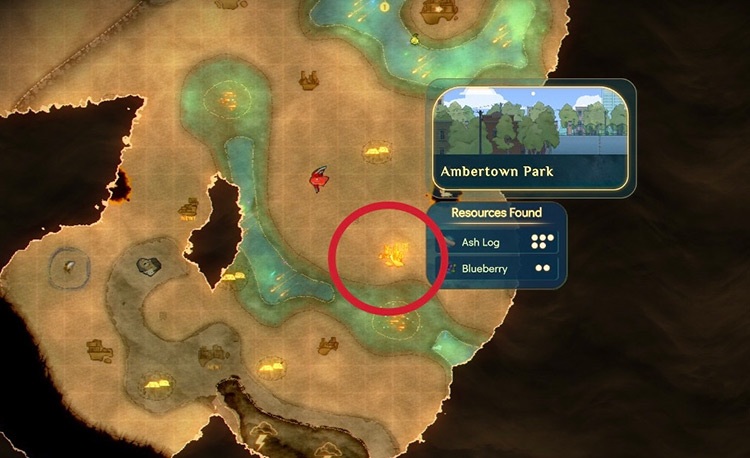 Ambertown Park is located just south of Oxbury / Spiritfarer