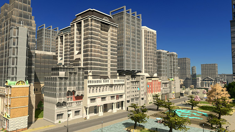 A street of financial office buildings / Cities: Skylines