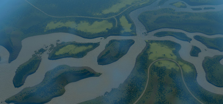 Woodgarden Map from above in Cities: Skylines