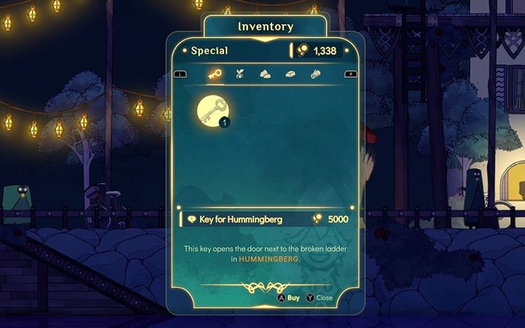 Buy the key for Hummingberg from the Raccoon Shop. / Spiritfarer