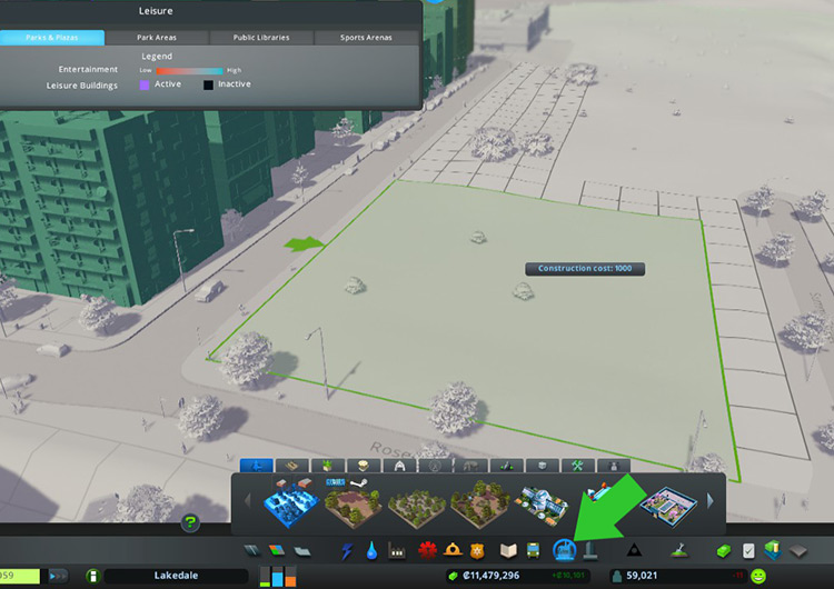 You’ll need to build seven different types of assets from the Parks & Plazas menu / Cities: Skylines
