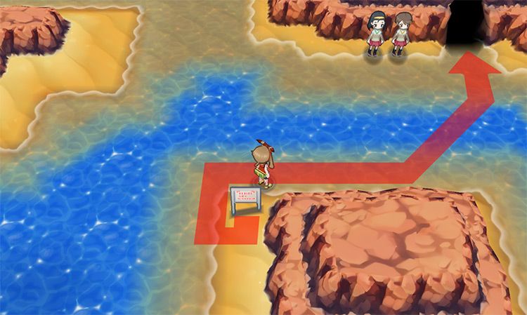 The entrance to Shoal Cave / Pokémon Omega Ruby and Alpha Sapphire