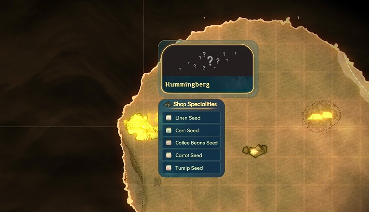 Hummingberg location on the map. / Spiritfarer