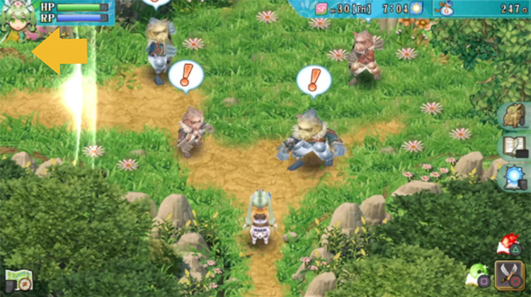 An area in Leon Karnak with Orcs and Orc Hunters / Rune Factory 4