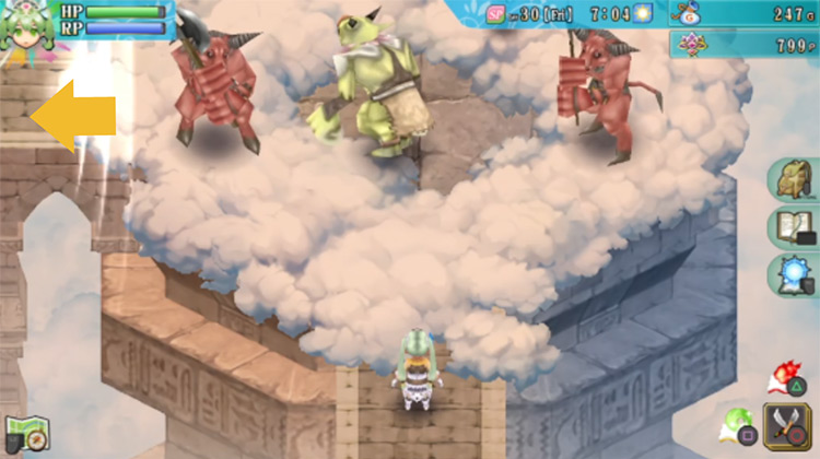 An area up in the clouds in Leon Karnak / Rune Factory 4