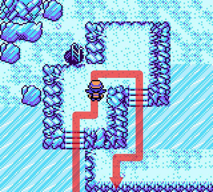 Route through B2F on the way to TM44 Rest. / Pokémon Crystal