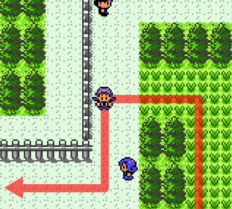 About to exit Route 38 toward Route 39 / Pokémon Crystal
