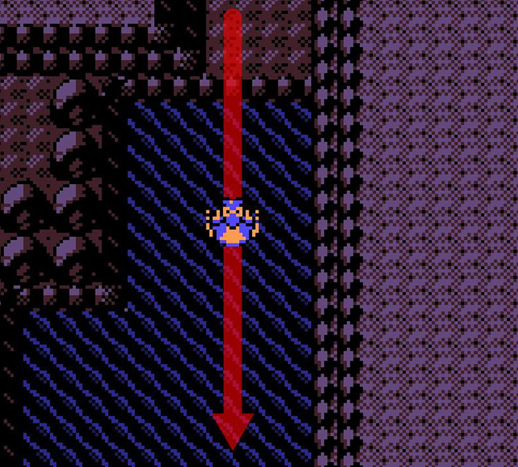 Crossing the underground lake in the Dark Cave / Pokémon Crystal