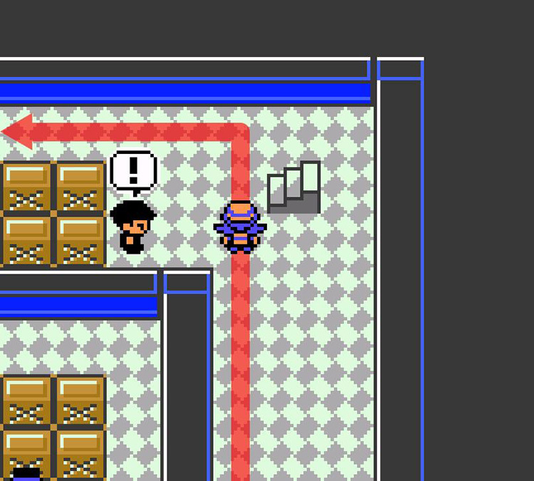 Passing by stairs leading to Amulet Coin on our way to TM35. / Pokémon Crystal
