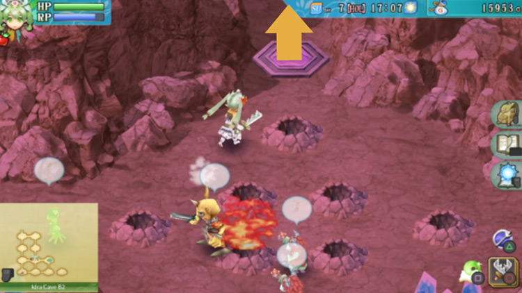 Frey heading north at the intersection in Idra Cave B2 / Rune Factory 4