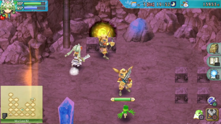 A room in Idra Cave B2 with explosive crates / Rune Factory 4