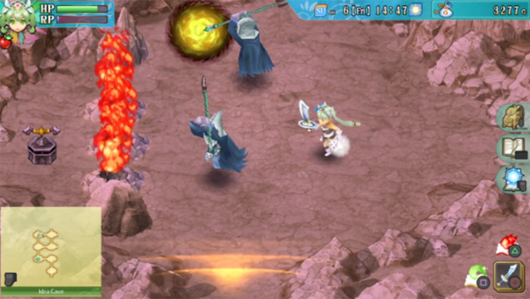 The location of the yellow switch in Idra Cave / Rune Factory 4