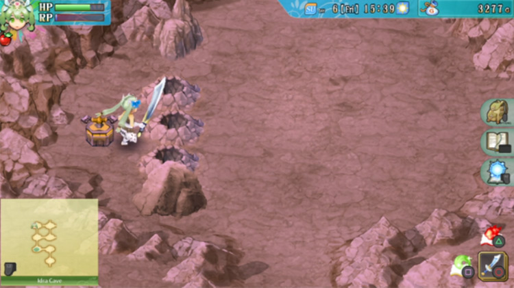 A yellow switch in Idra Cave / Rune Factory 4