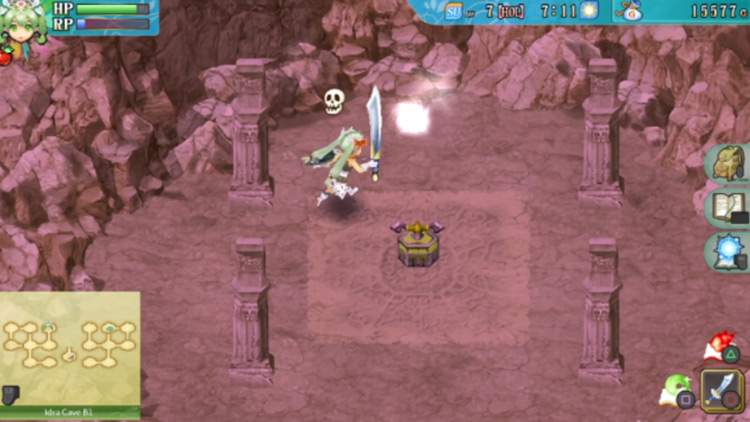 A room with a yellow switch in Idra Cave B1 / Rune Factory 4