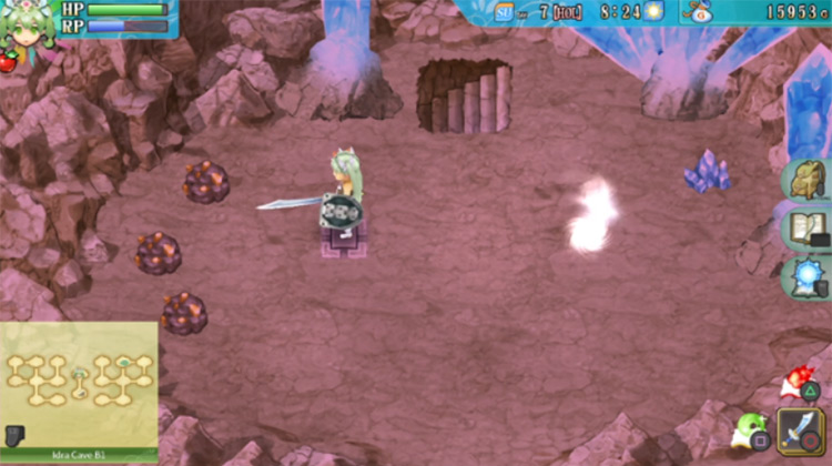 A portal back to the entrance in Idra Cave B1 / Rune Factory 4