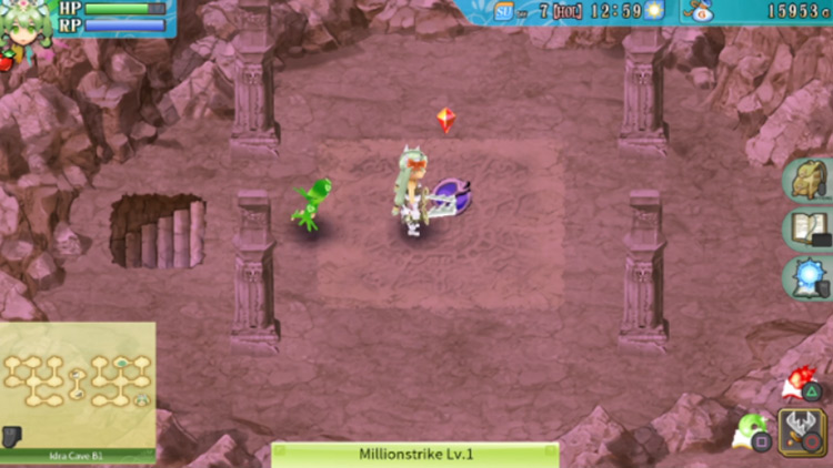 An ability called Millionstrike found in a chest in Idra Cave B1 / Rune Factory 4