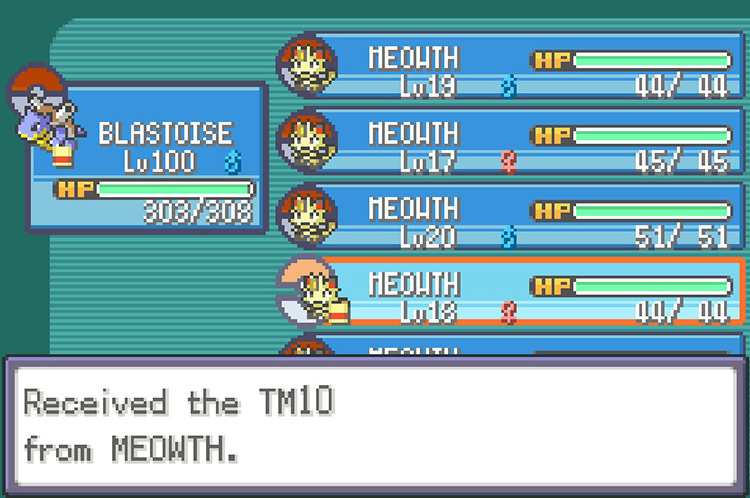 Getting TM10 Hidden Power from Meowth via Pickup / Pokémon FRLG
