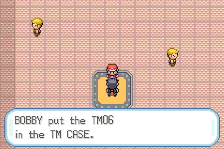 Koga giving you TM06 Toxic / Pokémon FRLG