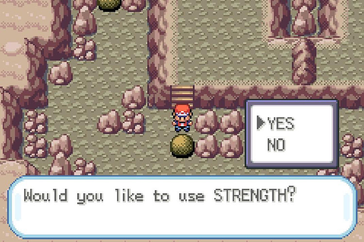 Use Strength on this boulder / Pokémon FRLG