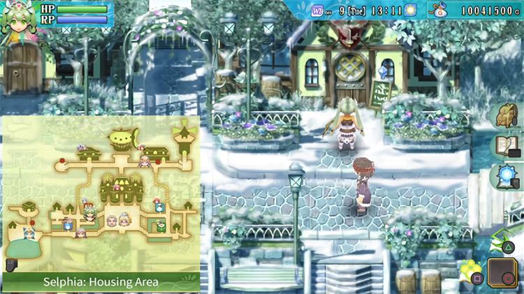 The entrance to the Blacksmith “Meanderer” shop / Rune Factory 4