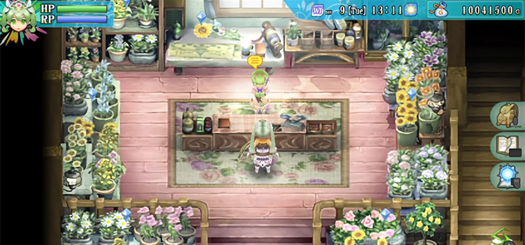 Amber at Carnations Flower Shop in Rune Factory 4 Special