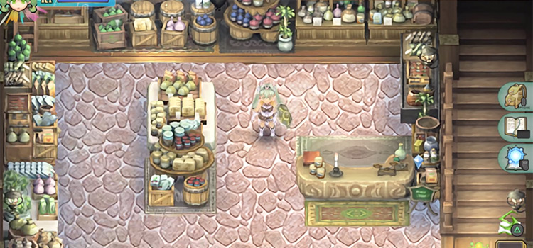 Inside the Sincerity General Store in Rune Factory 4 Special