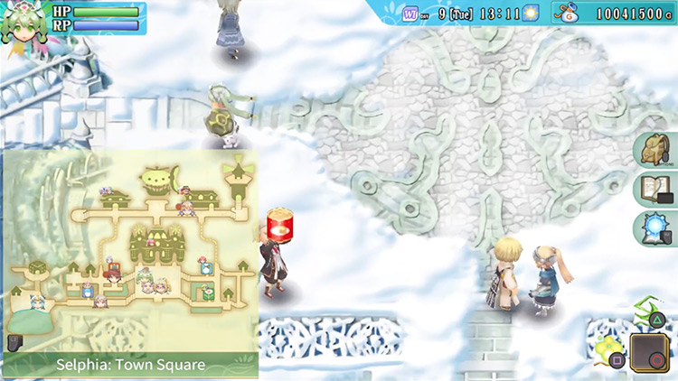 A path heading west from Selphia: Town Square / Rune Factory 4