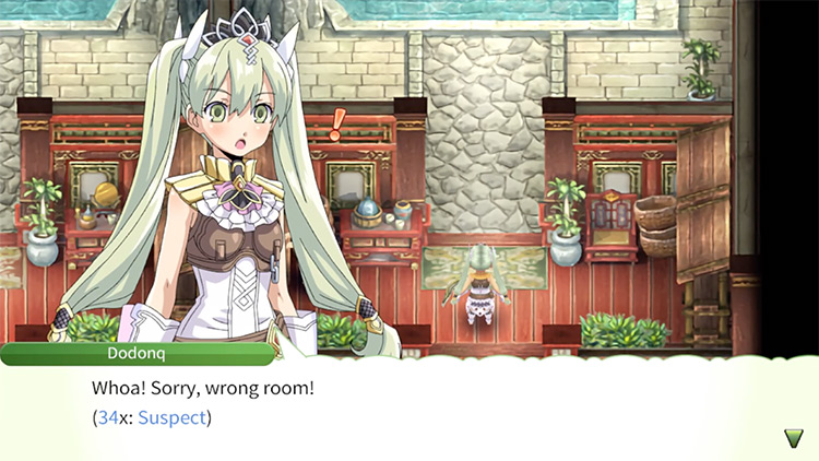 The dialogue that occurs when you enter the incorrect bathing area / Rune Factory 4
