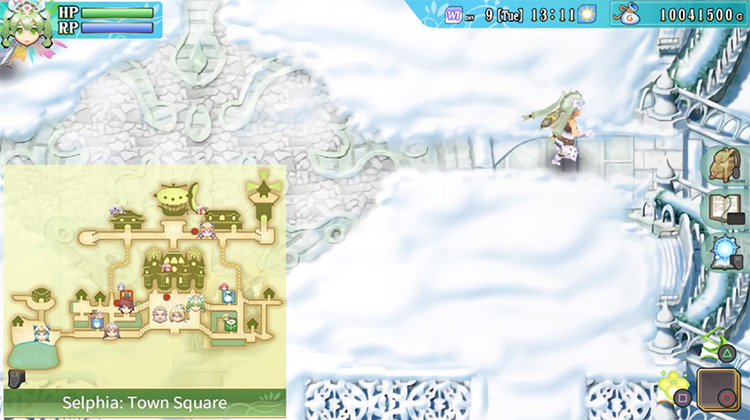 The west exit of Selphia: Town Square / Rune Factory 4