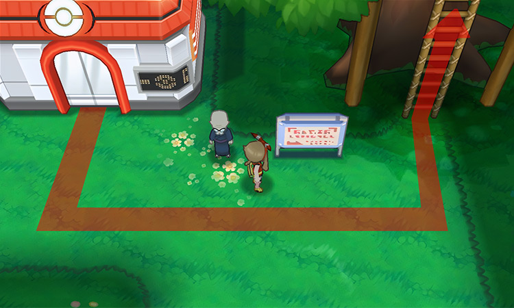 Outside Fortree City’s Pokémon Center / Pokémon Omega Ruby and Alpha Sapphire