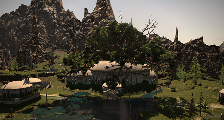 Saint Mocianne’s Arboretum as seen from The Dravanian Hinterlands / Final Fantasy XIV