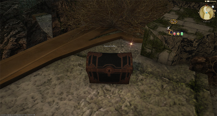 One of the extra treasure coffers inside the arboretum / Final Fantasy XIV